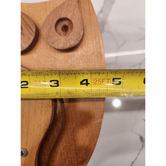 Vintage Handmade Wood Owl Piggy Coin Bank With Moveable Wing To Remove The Money - Picture 8 of 12